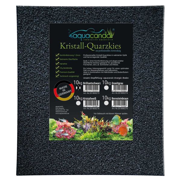 aquacando Aquarium Kristall-Quarzkies Brilliantschwarz (10kg)